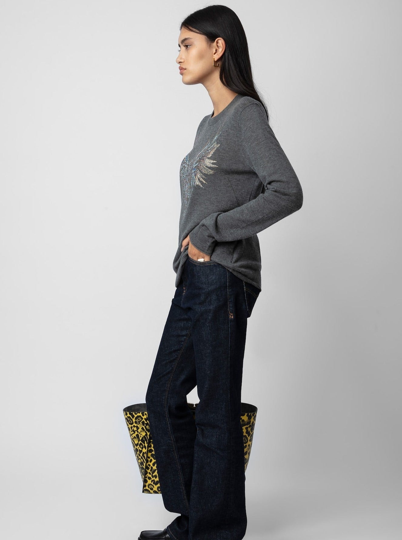 MISS EAGLE sweater, charcoal