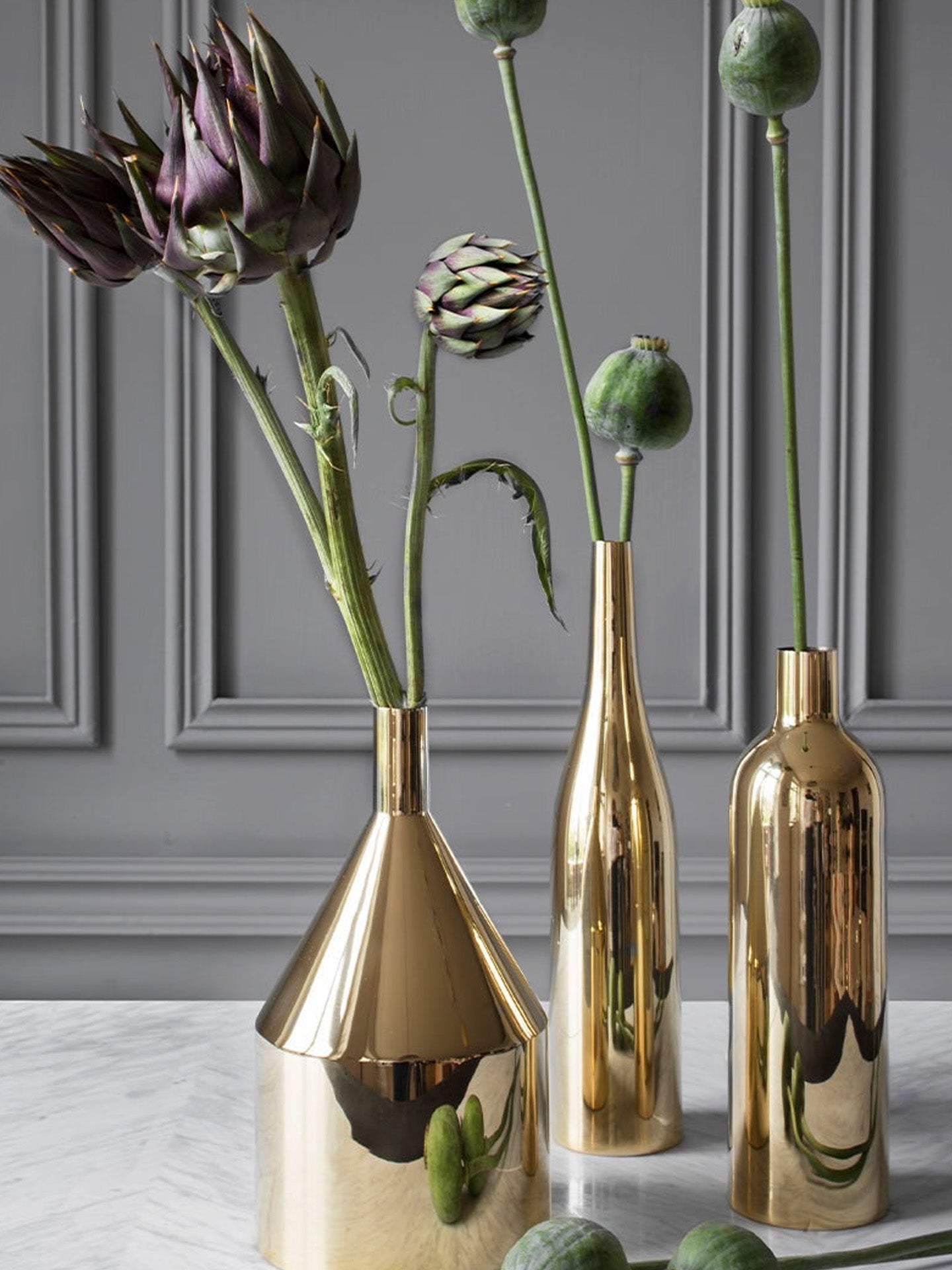 Via Fondazza model A vase, brass