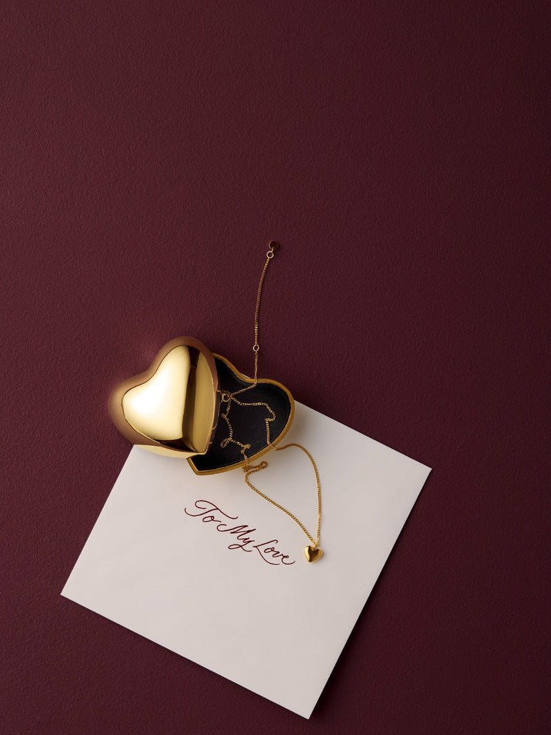 Heart box, brass