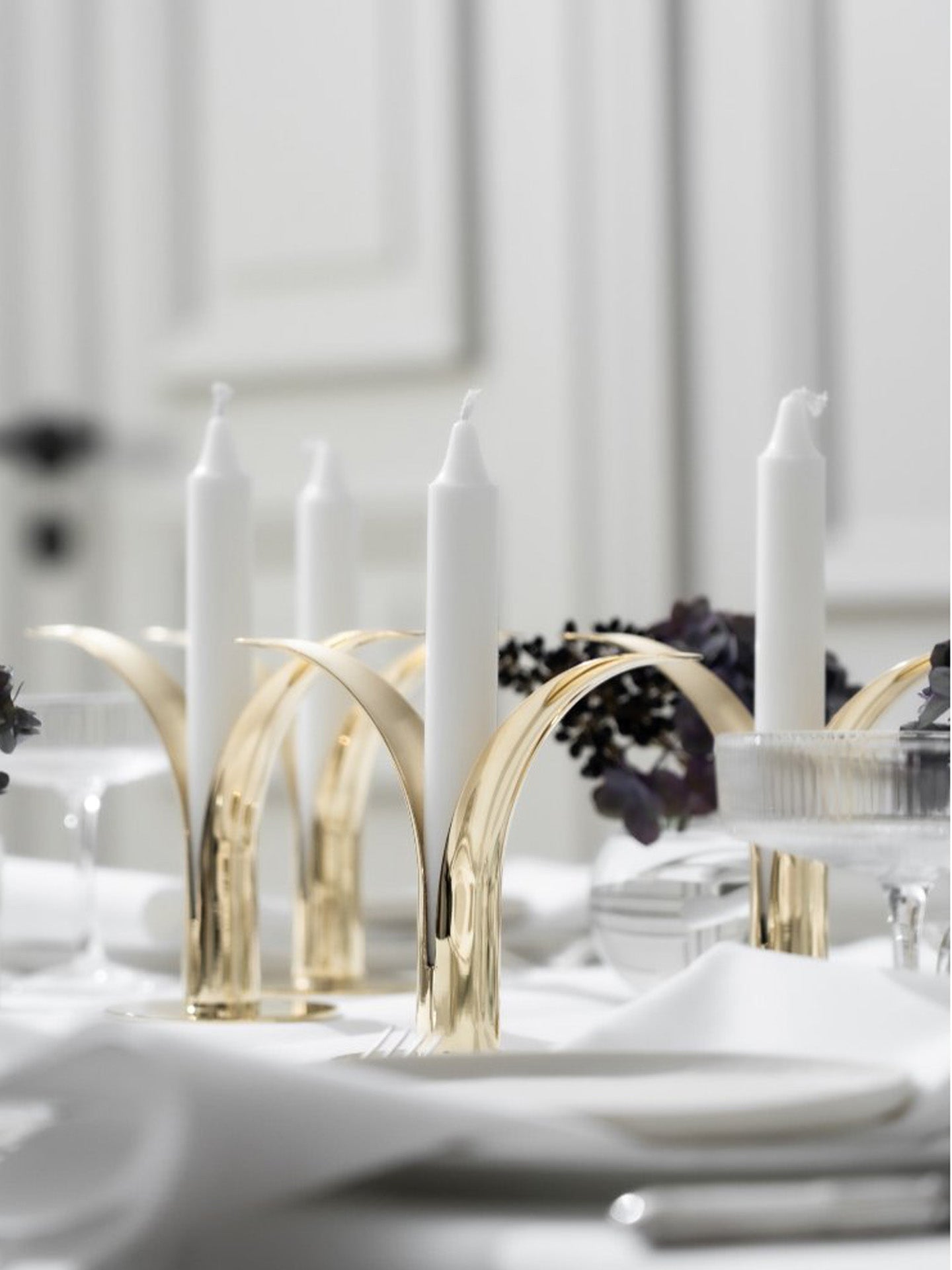 Lily candlestick, brass