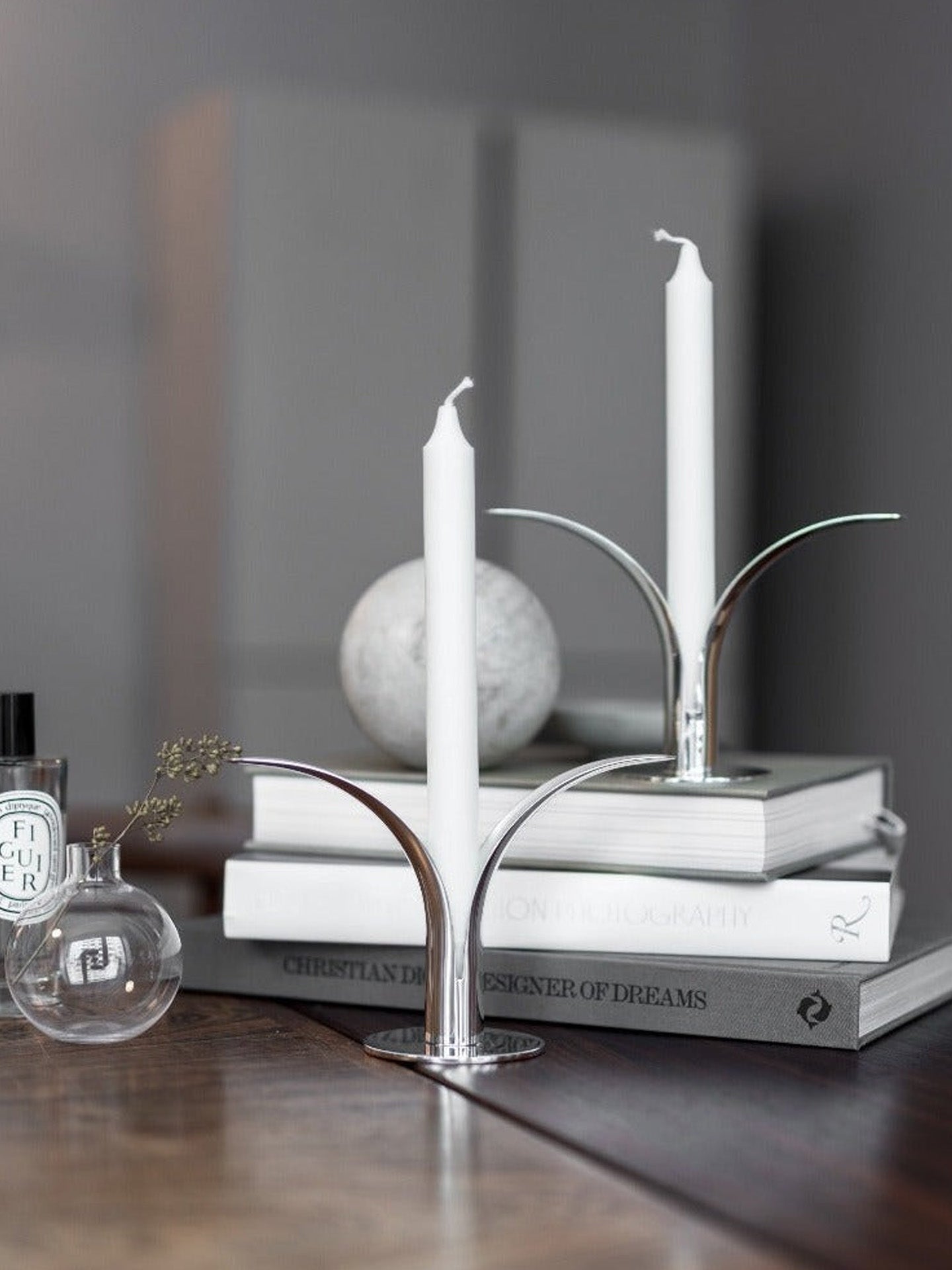 Lily candlestick, silver plated