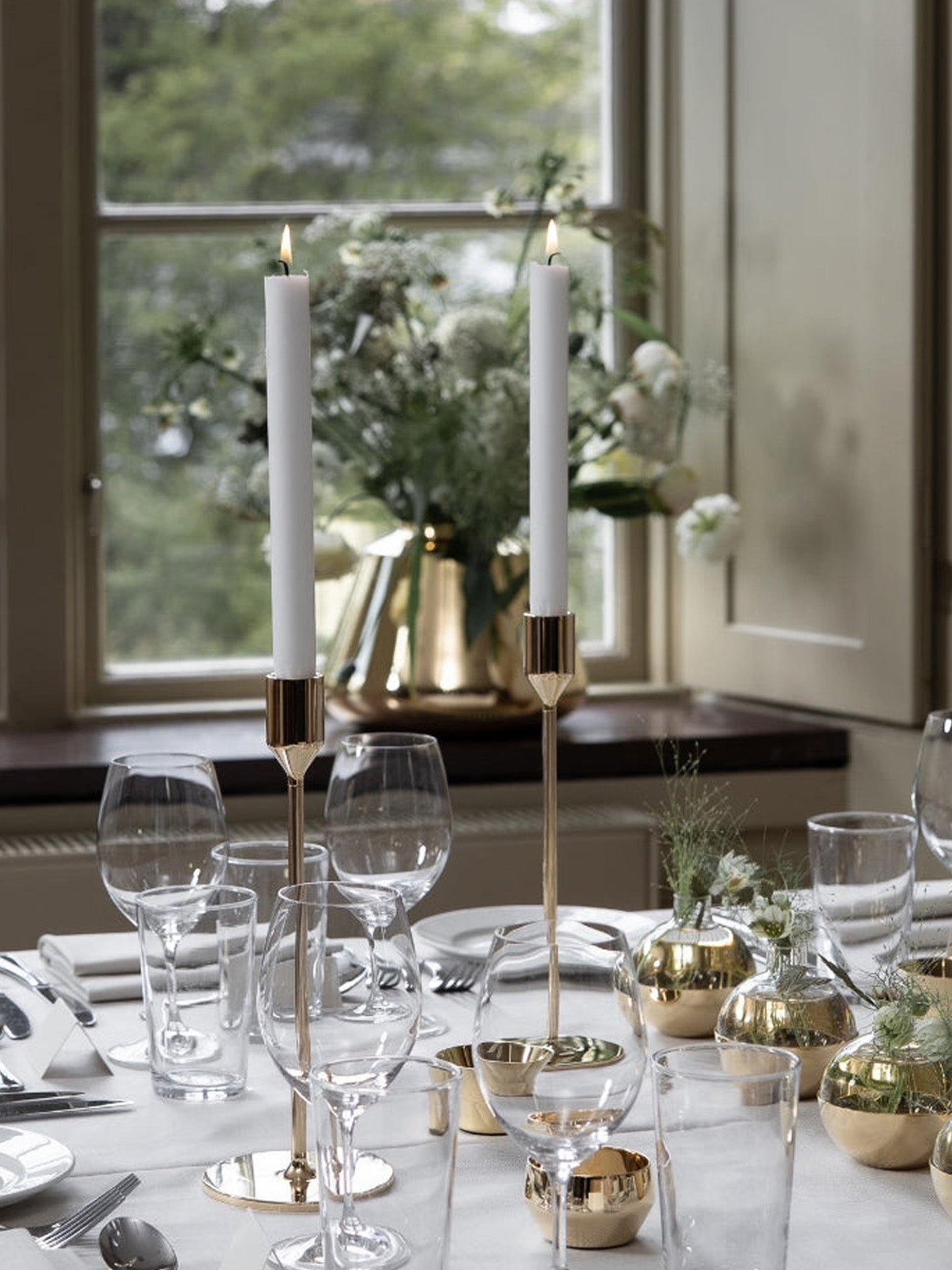 Nattlight medium candlestick, brass