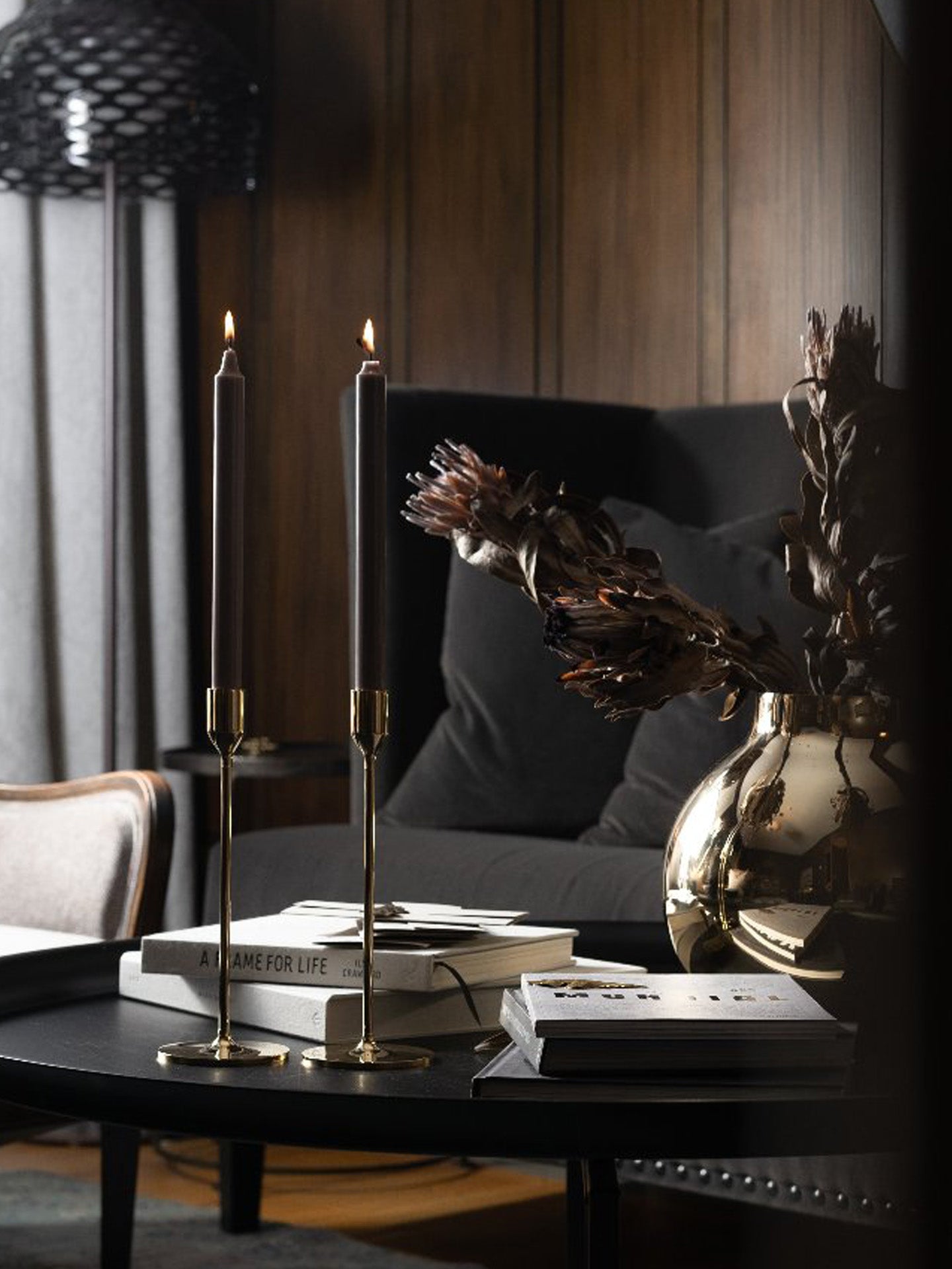 Nattlight small candlestick, brass