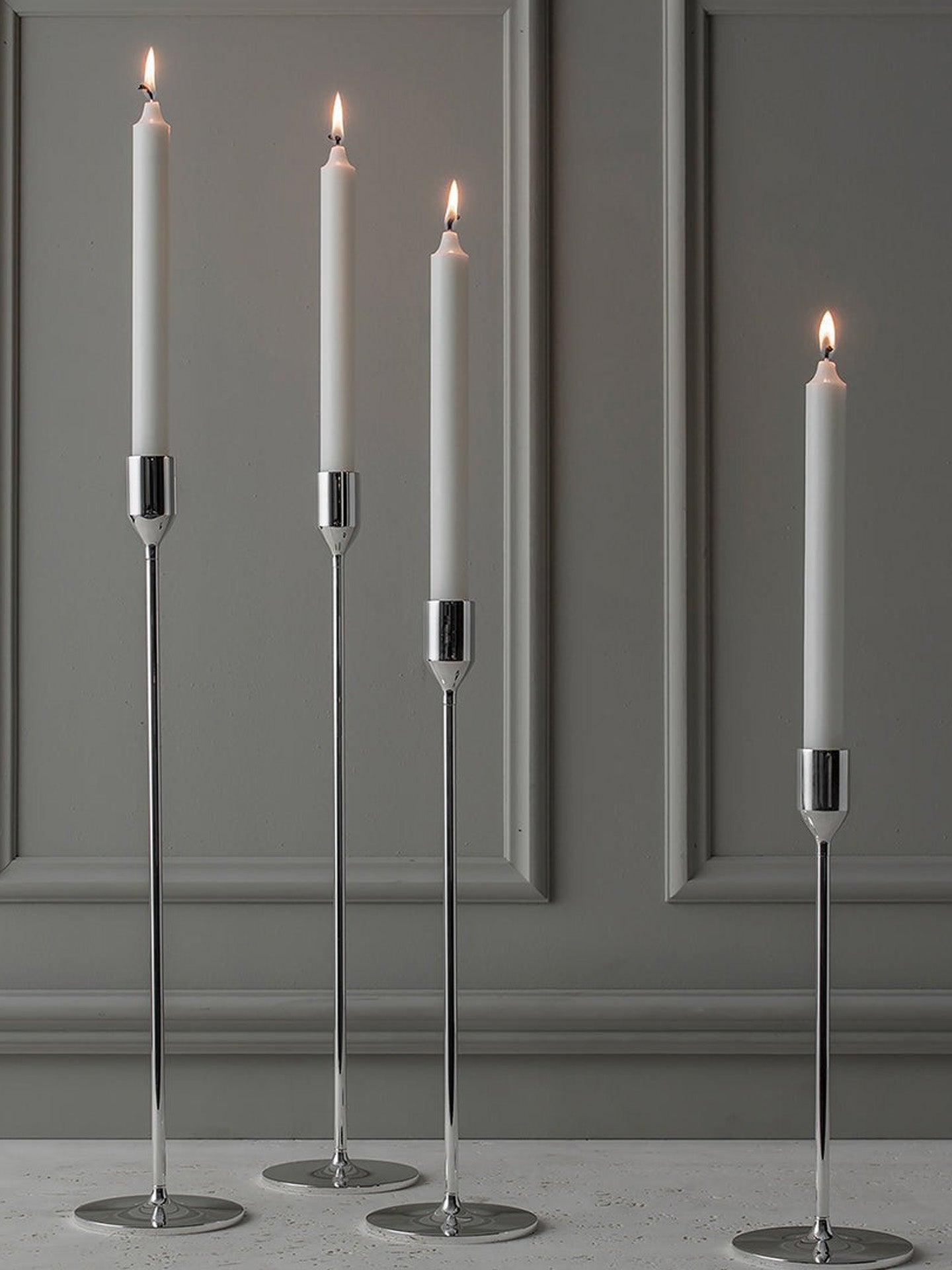 Nattlight medium candlestick, silver plated