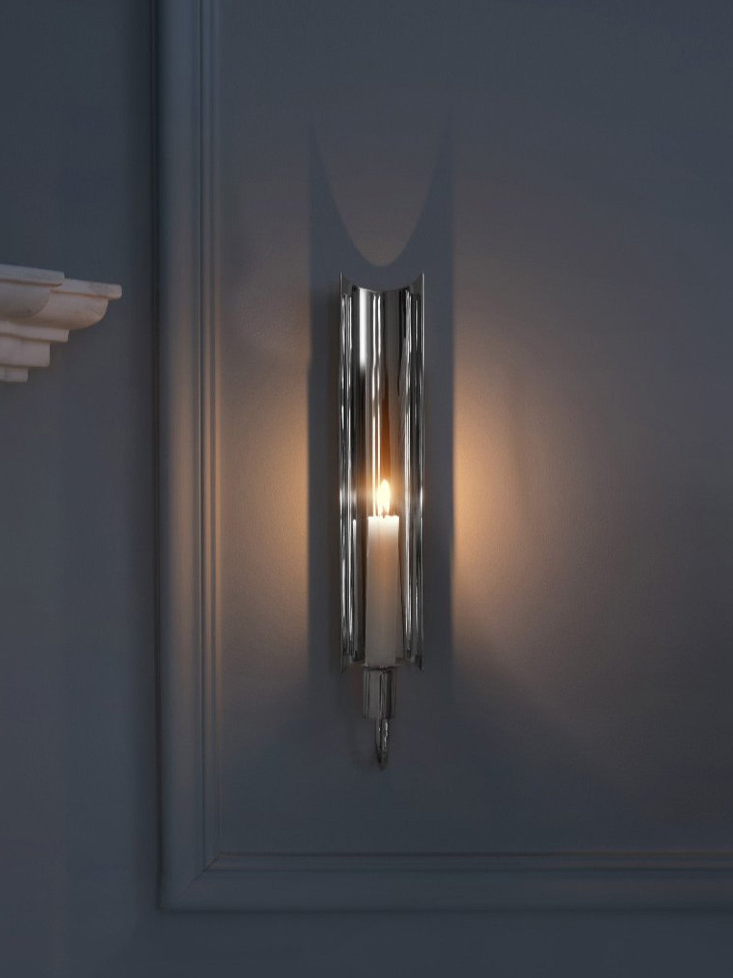Reflex sconce, silver plated
