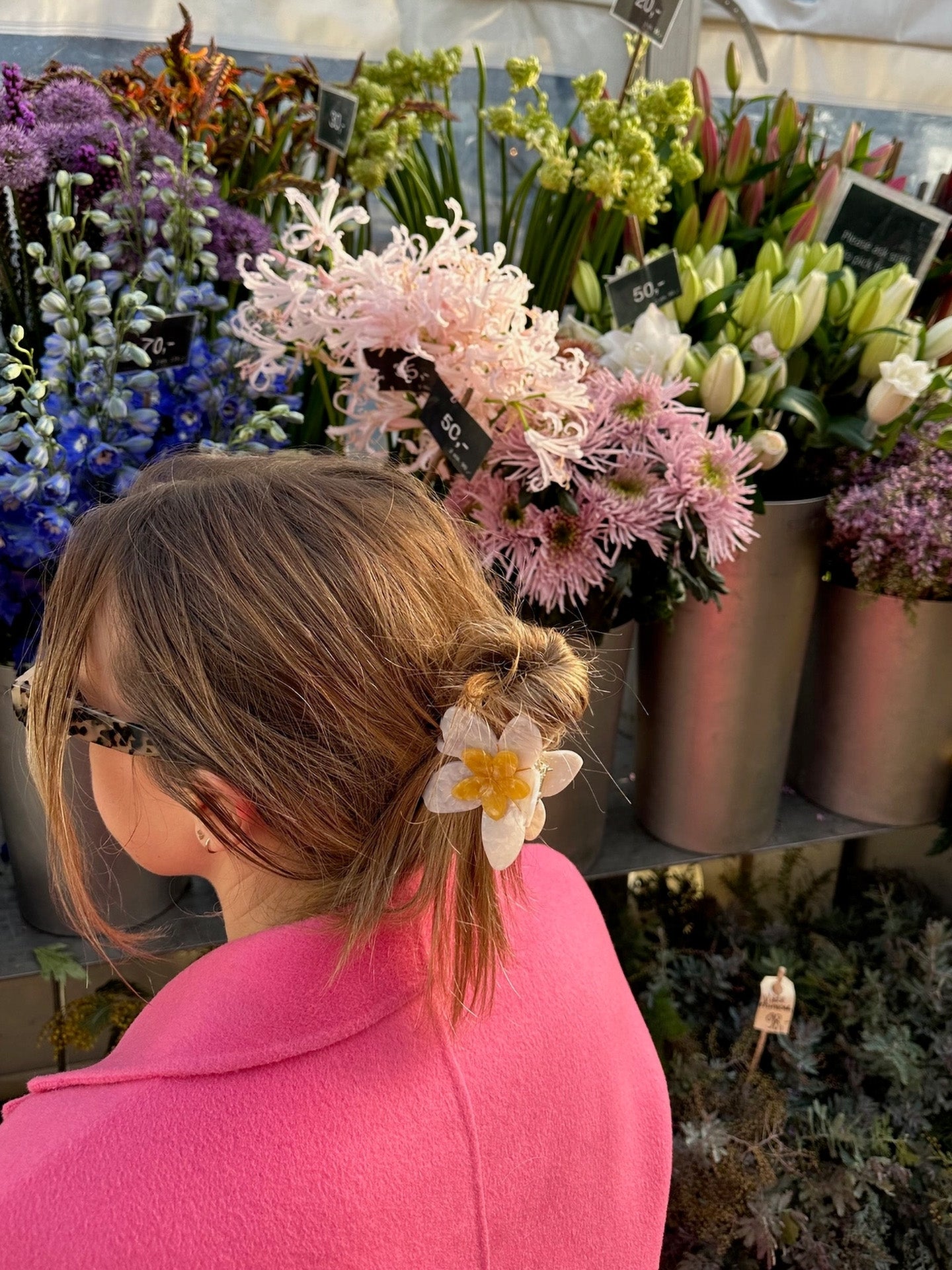 Frangipani Flower Claw Hair Clip