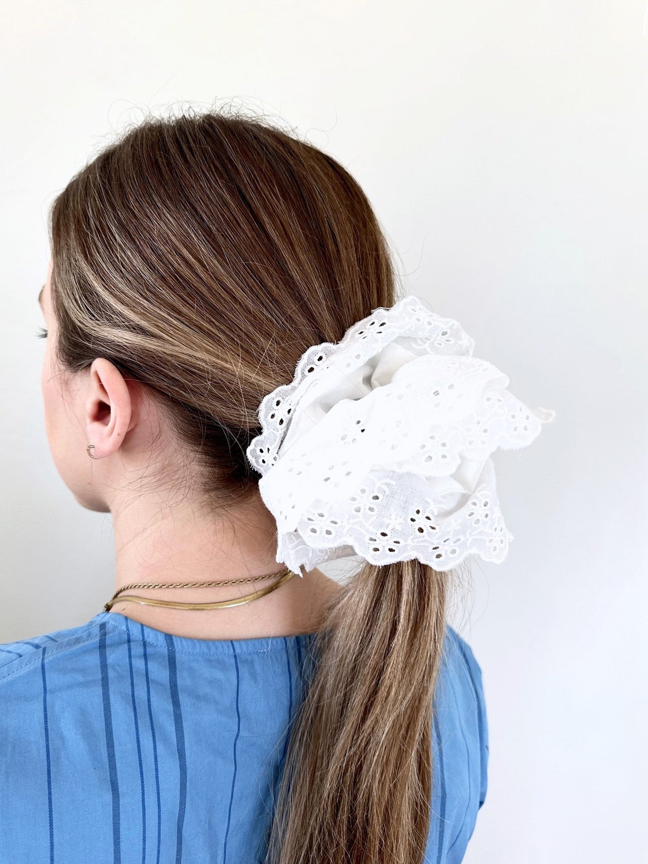 Broderie Anglaise Lace Scrunchie