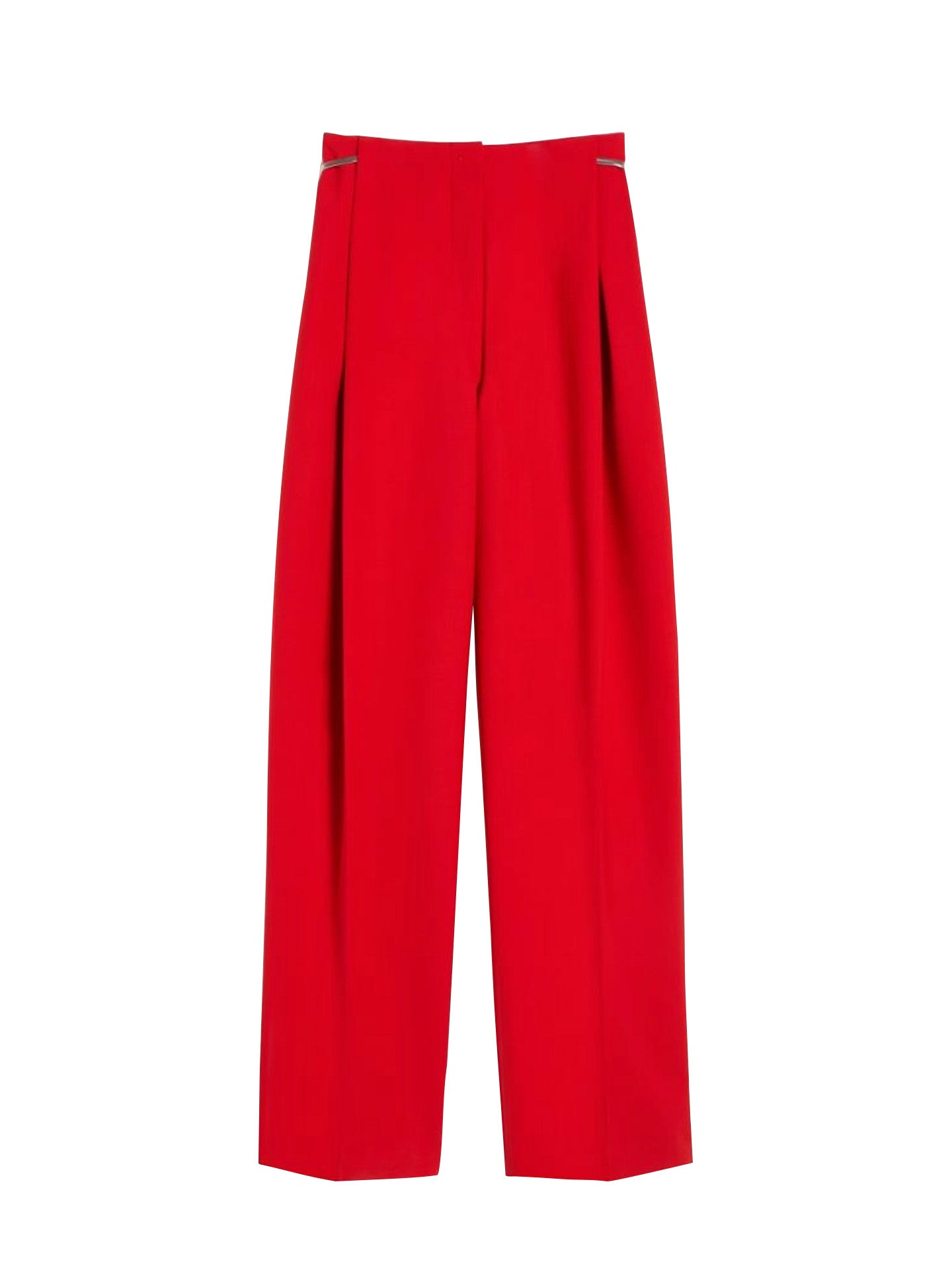 Fante pleated stretch wool trousers, red