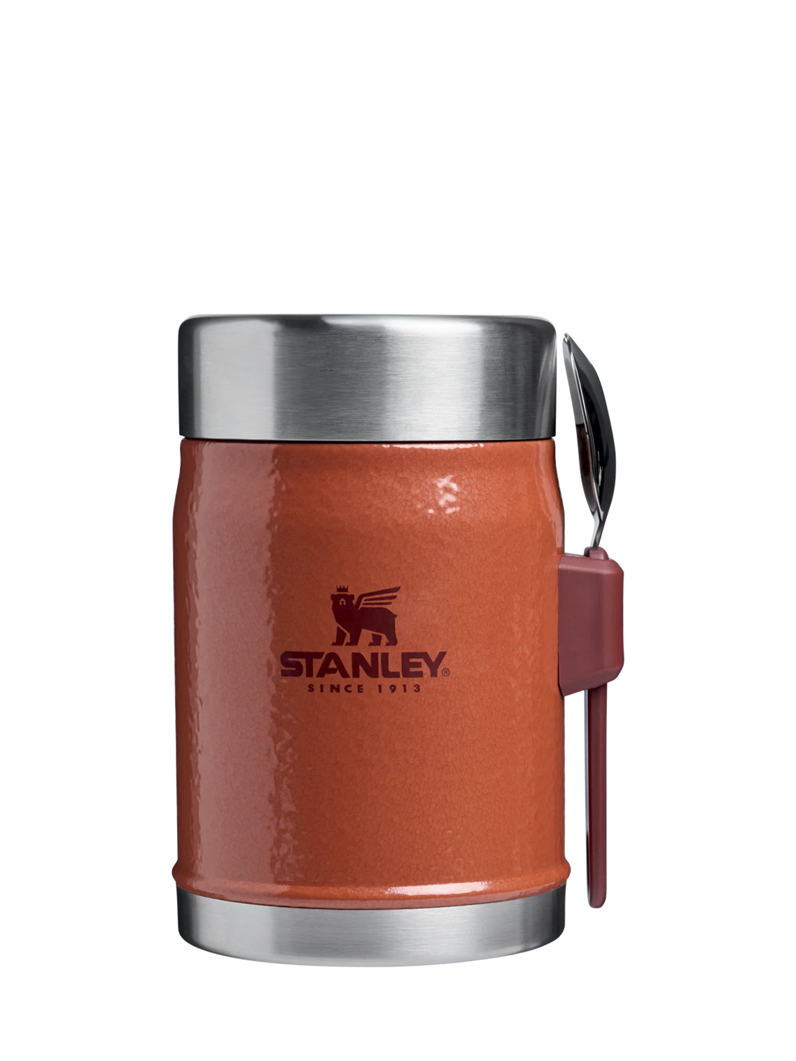 Classic Legendary Food Jar + Spork, hammertone clay (0.4l)