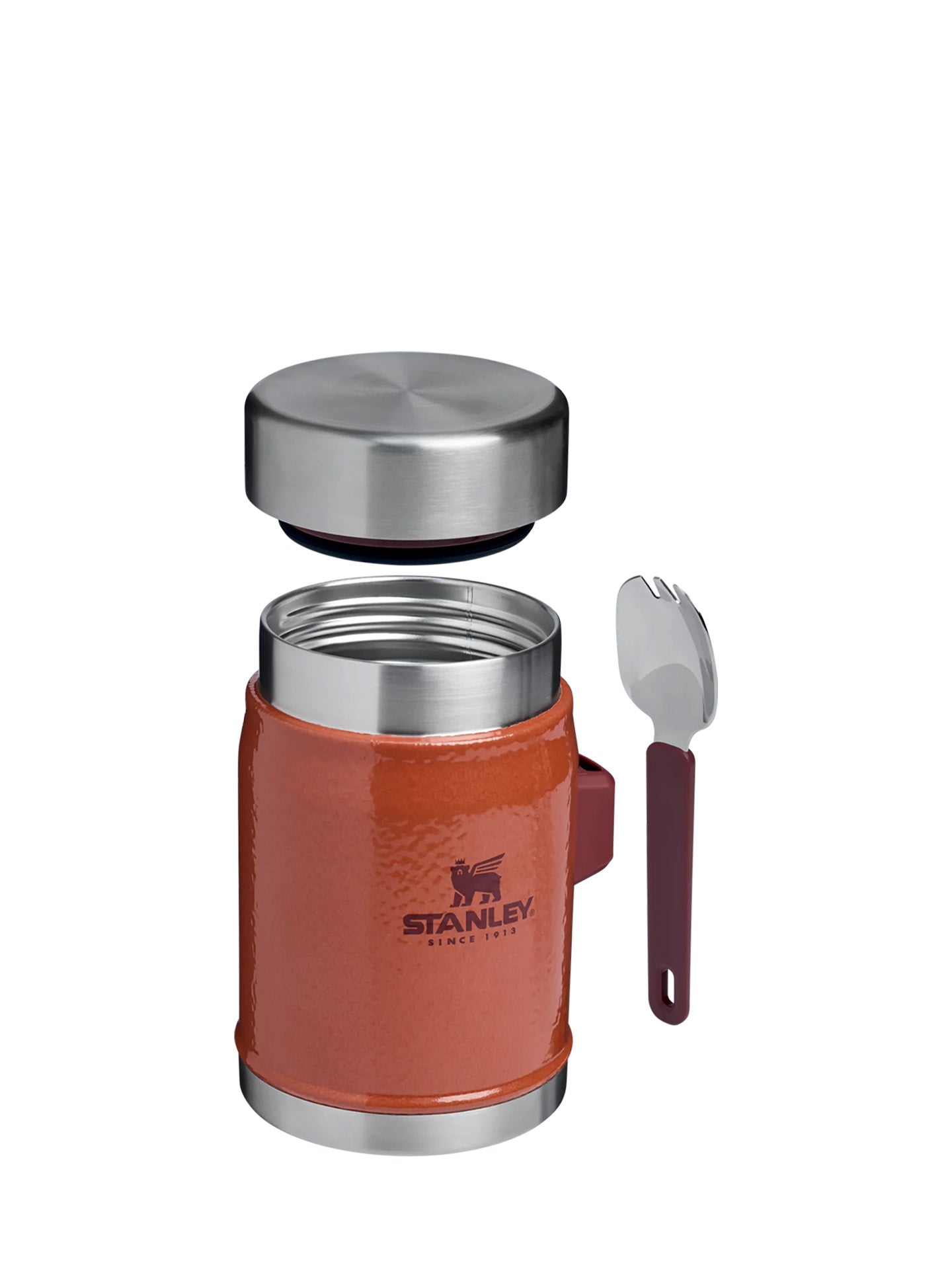 Classic Legendary Food Jar + Spork, hammertone clay (0.4l)