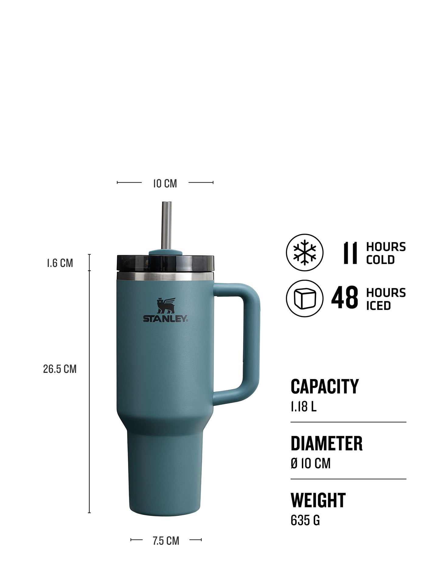 The Quencher H2.0 Flowstate™ Tumbler, blue spruce (1,2L)