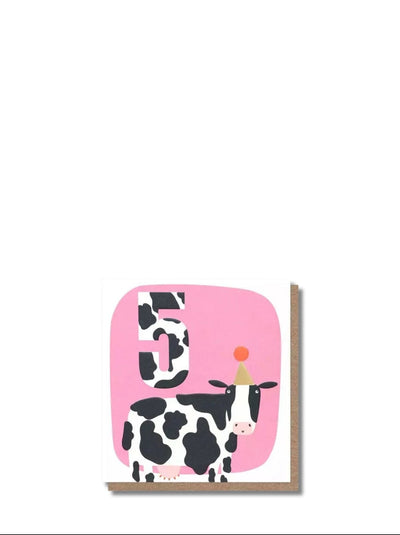5th birthday party pals cow, birthday card