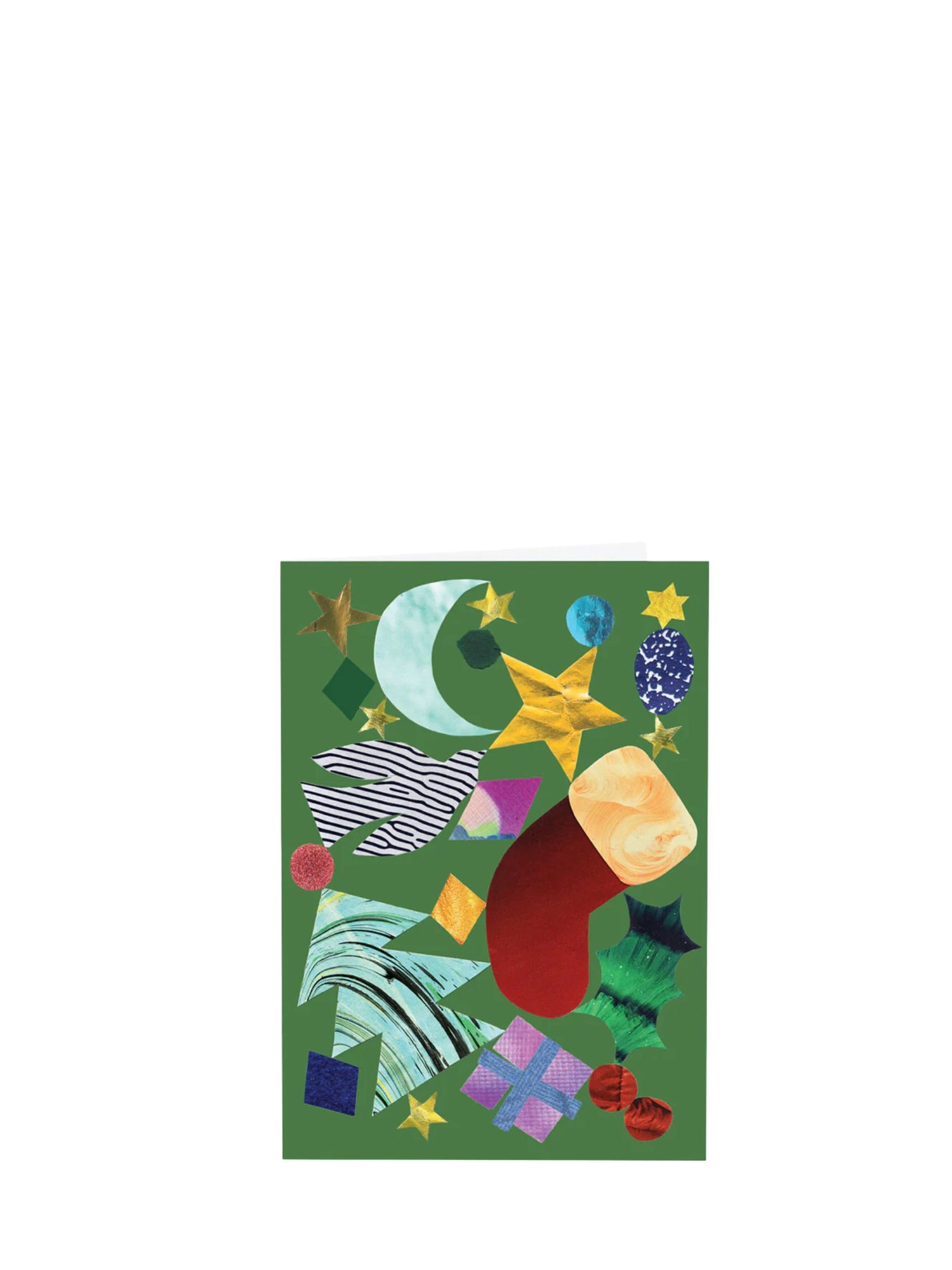 Colorful abstract Christmas design on a green background