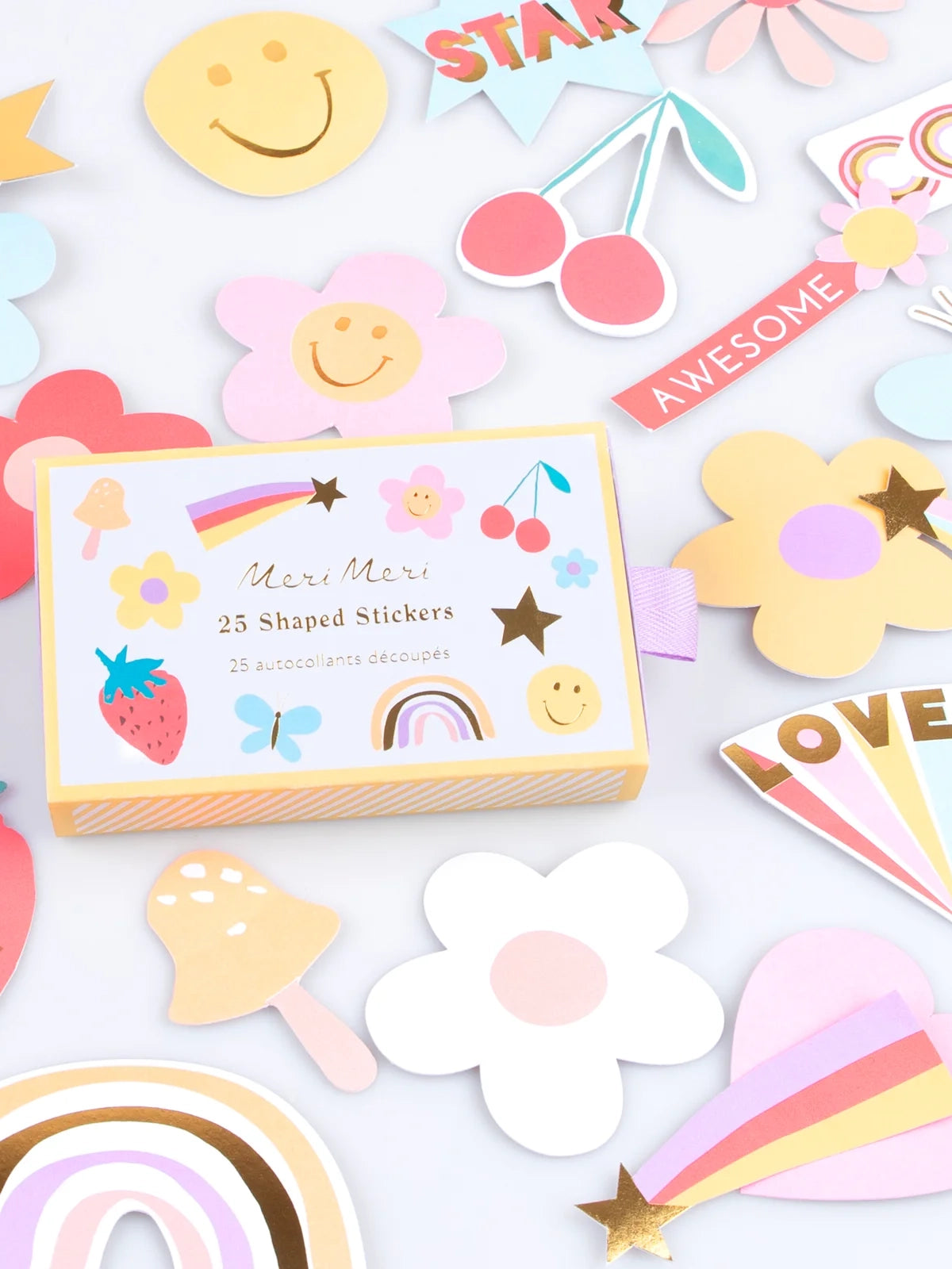 Happy icons shaped stickers