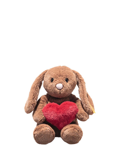 Hoppie bunny with heart, brown (16 cm)