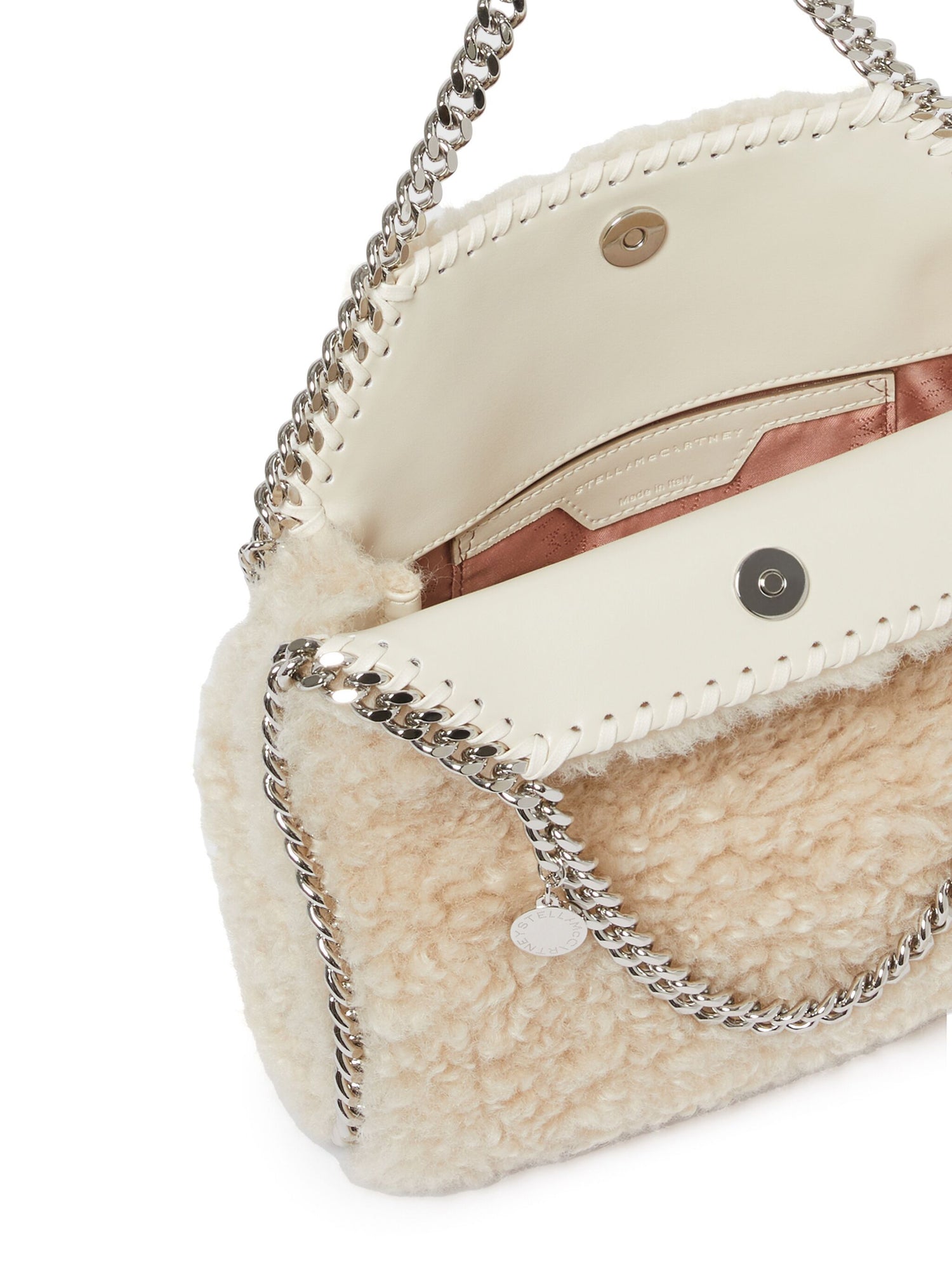 Falabella mini teddy tote bag, oat
