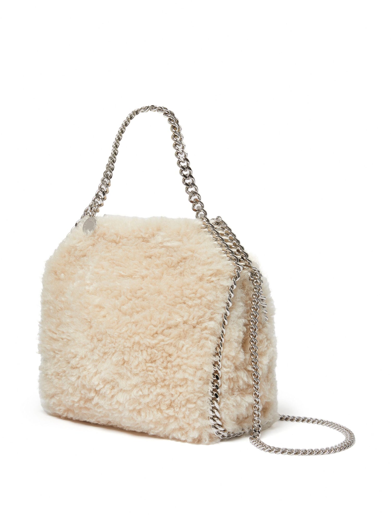 Falabella mini teddy tote bag, oat