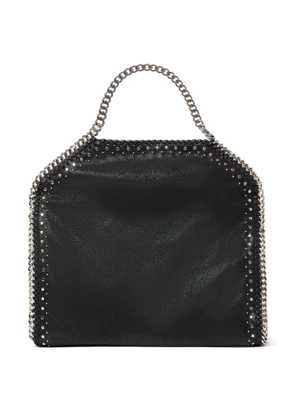 Falabella fold-over tote bag w. silver studs, black