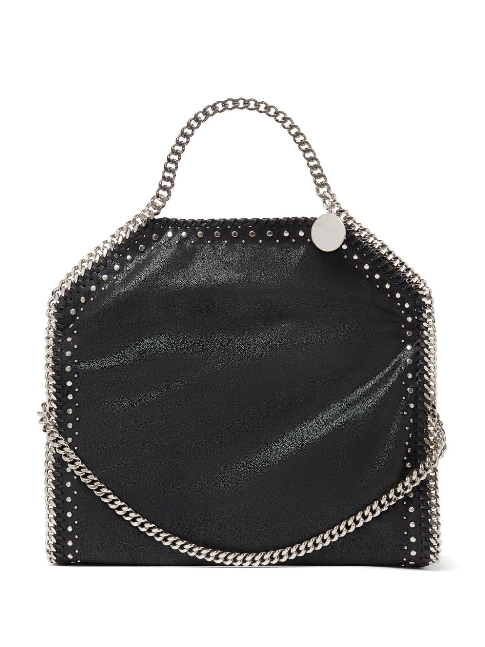 Falabella fold-over tote bag w. silver studs, black