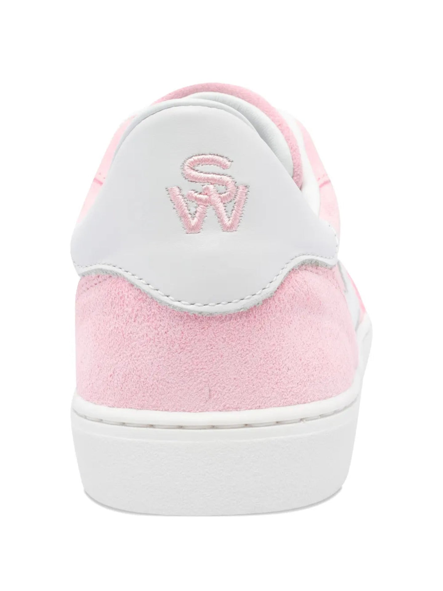 Pink sneaker with white sole on a white background