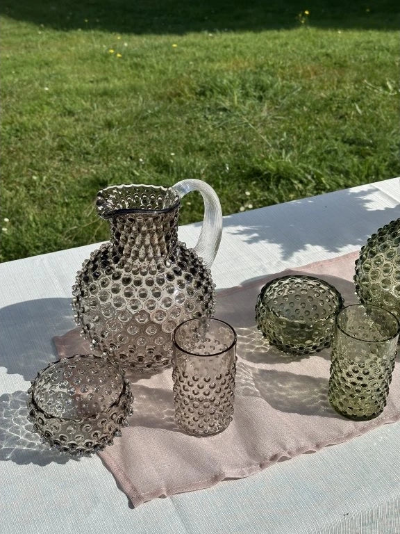 Hobnail glass bowl, cashmere (11,5 cm)