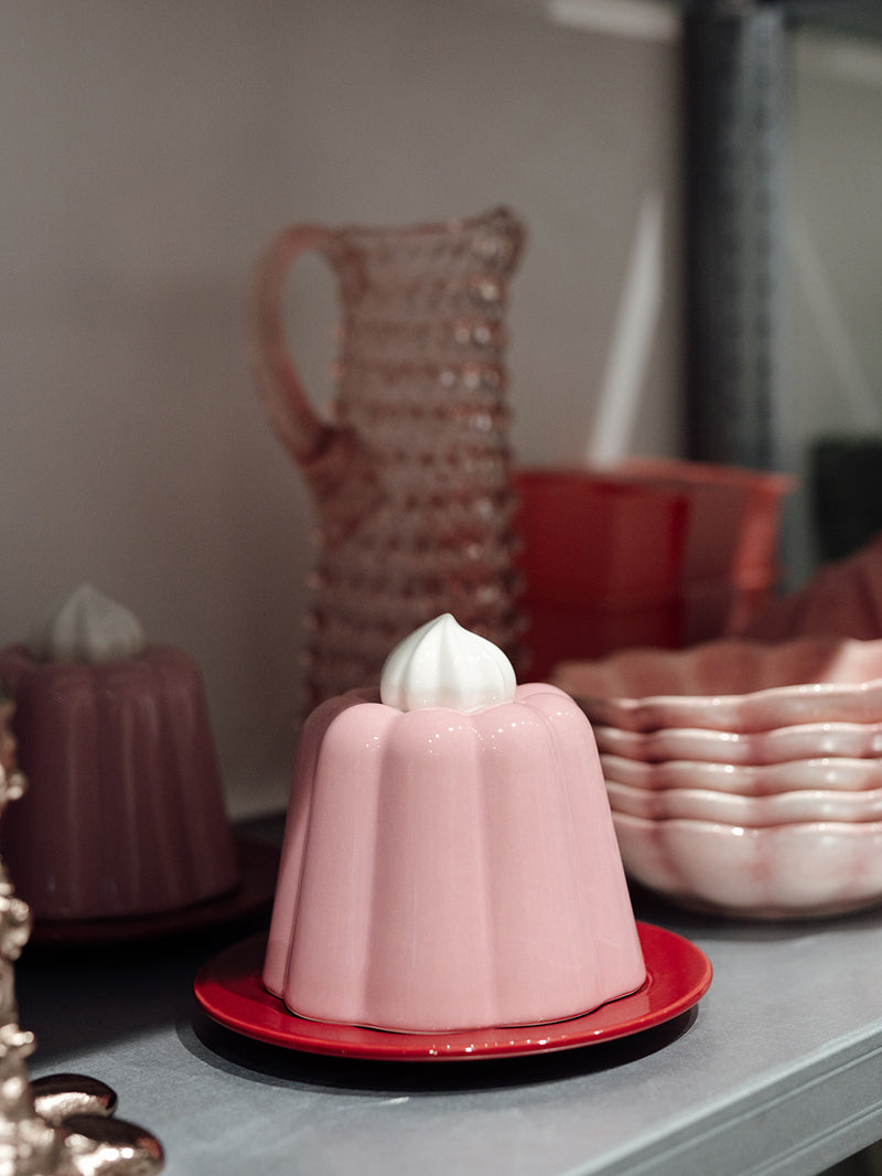Pudding ceramic cloche, pink