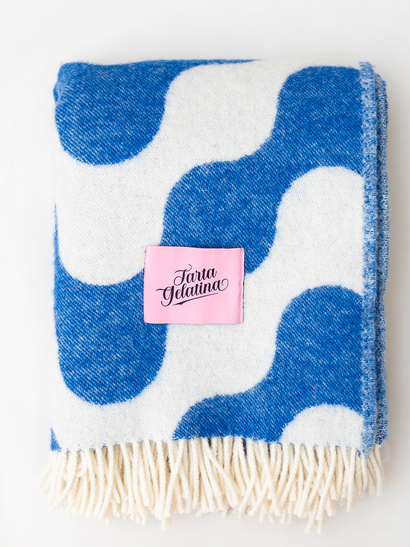Medusa wool blanket, blue (180 x 130cm)