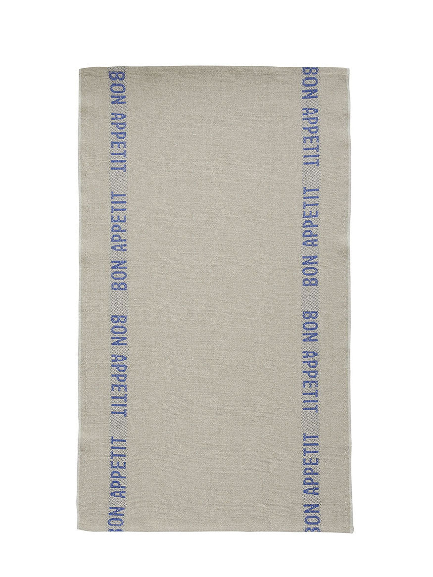 Tea Towel Bon Appetit, linen-blue