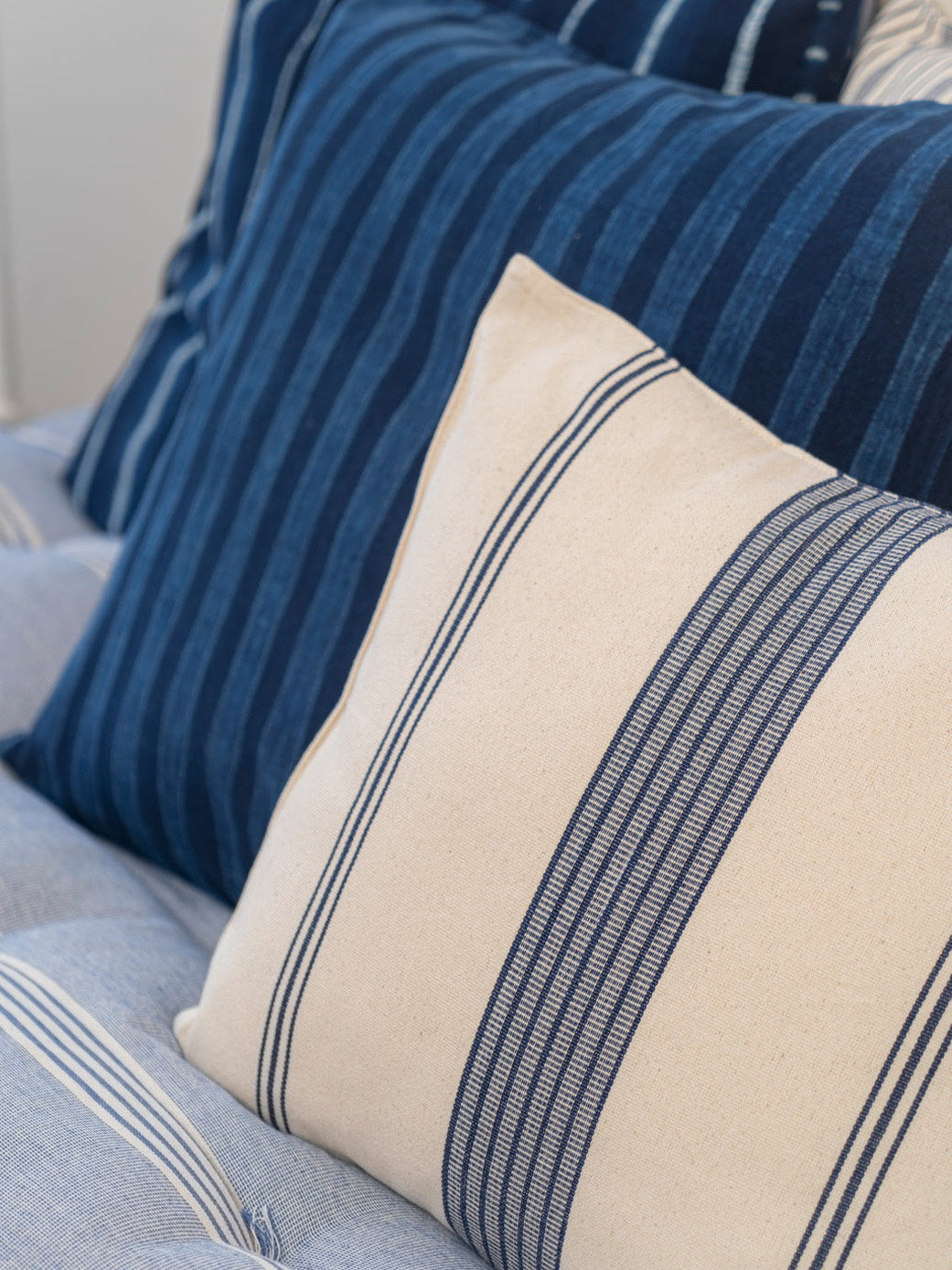 Cushion cover no 8, navy stripes (50 x 50 cm)