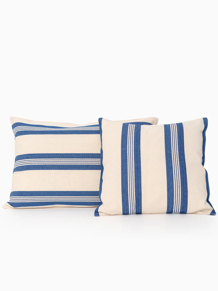 Cushion cover no 4, bold blue stripes  (50 x 50 cm)