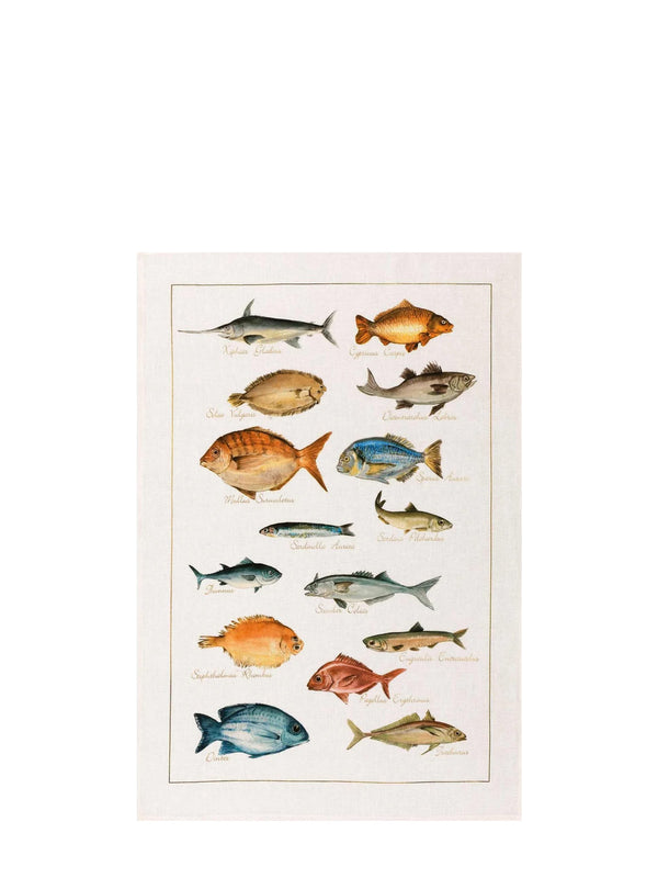 La mer fish kitchen towel