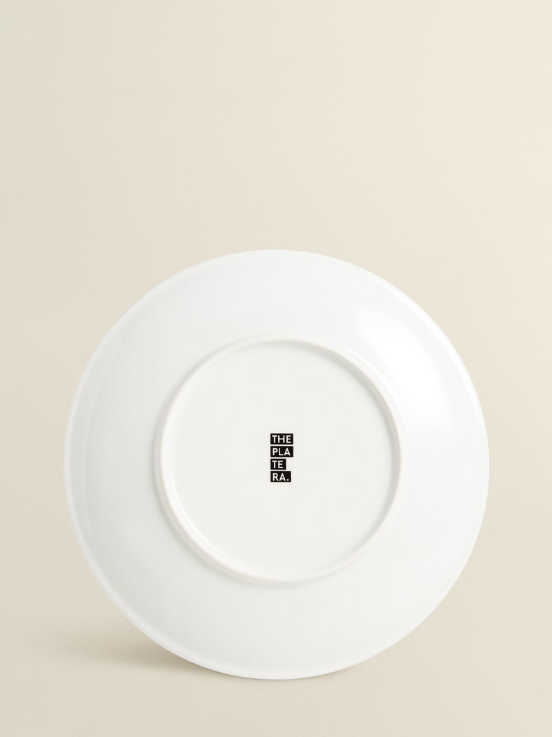 Vichy dinner plate, yellow