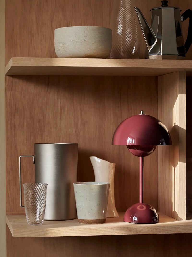 Flowerpot portable lamp VP9, dark plum
