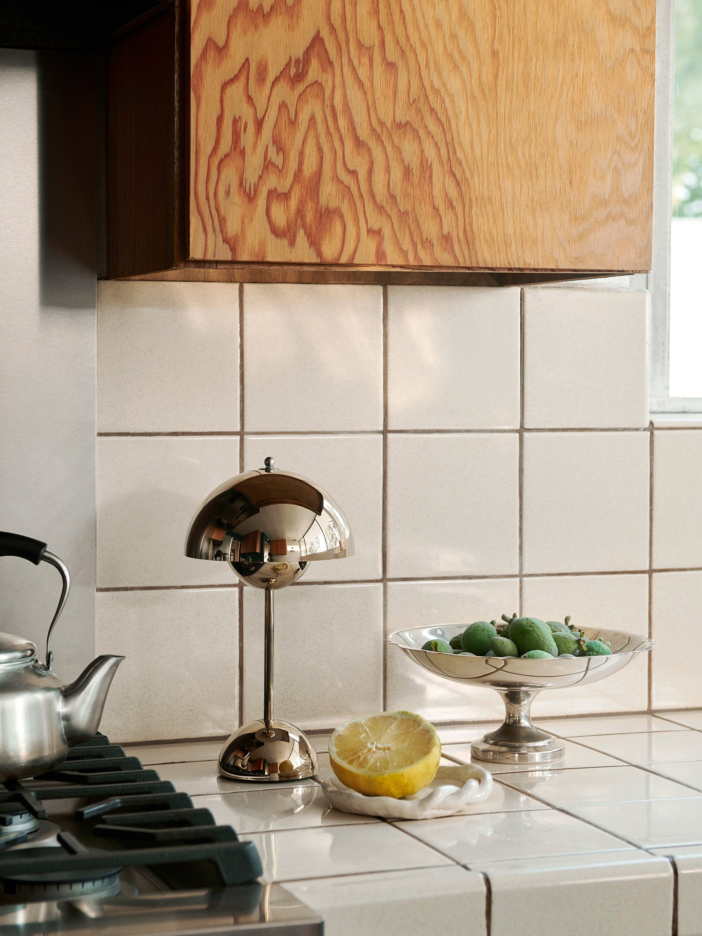 Flowerpot Portable Lamp VP9, Chrome-Plated