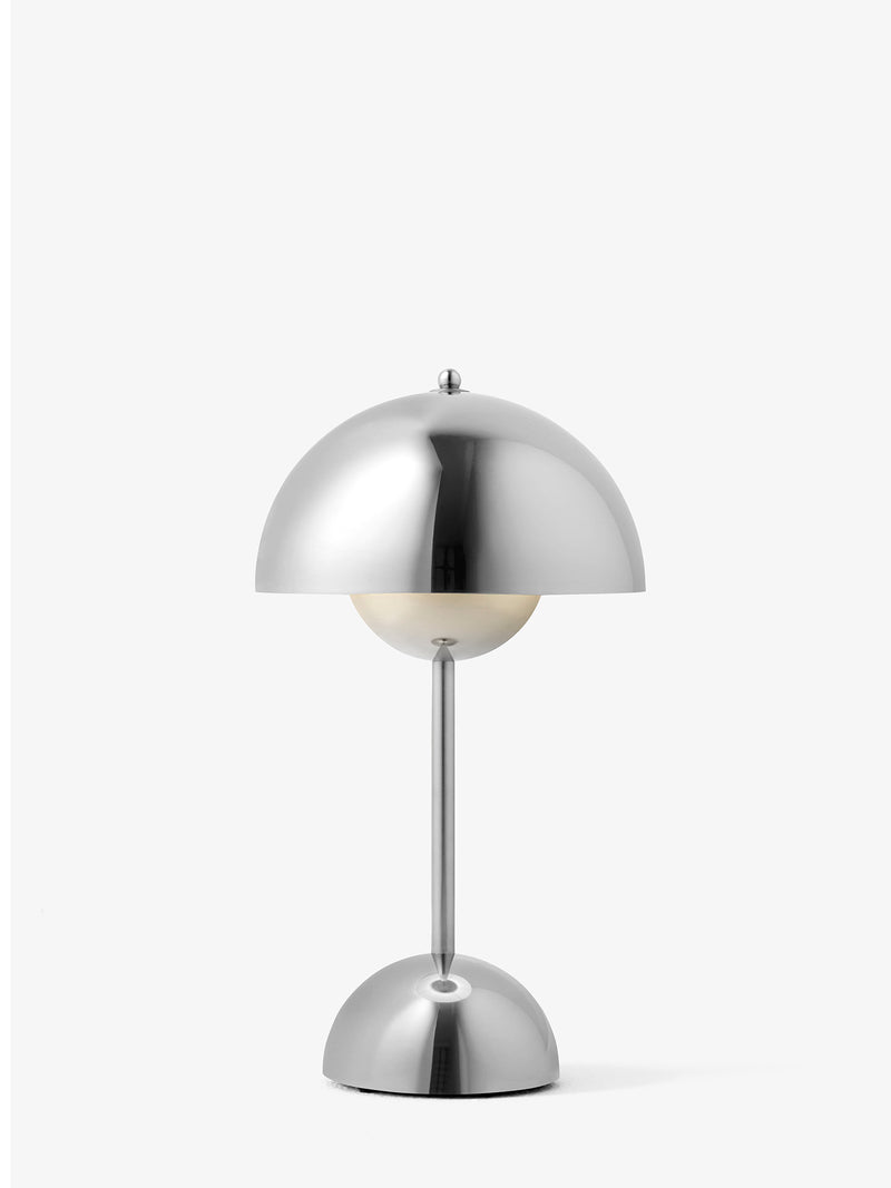Flowerpot Portable Lamp VP9, Chrome-Plated