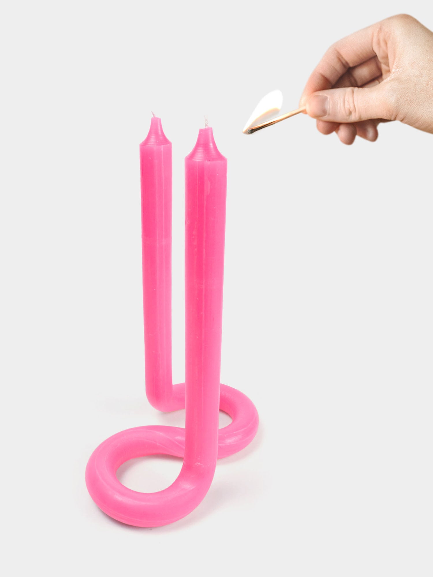 Twist Candle Sticks by Lex Pott, pink