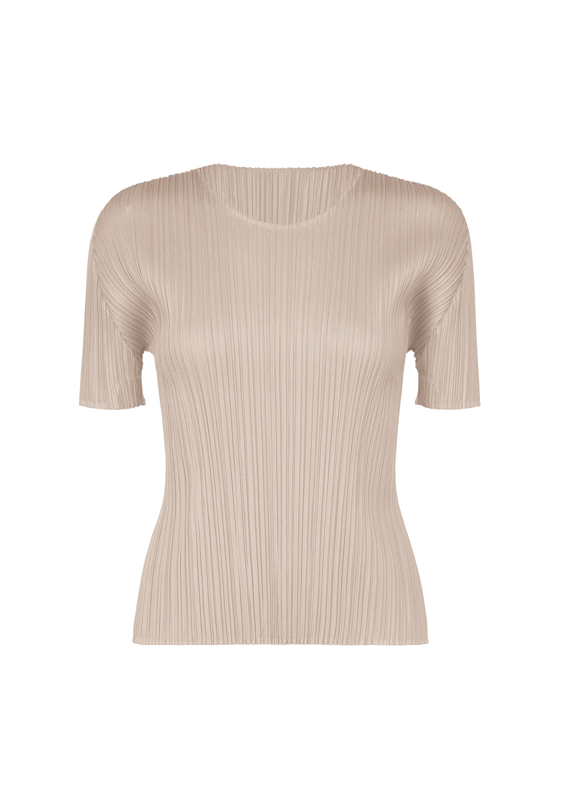 Pleats Please Issey Miyake: Basics short-sleeved shirt, greige 