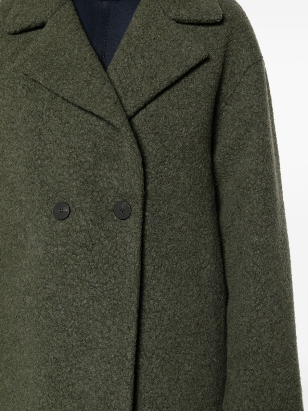 Women dropped shoulder d.b. coat bouclé, moss green