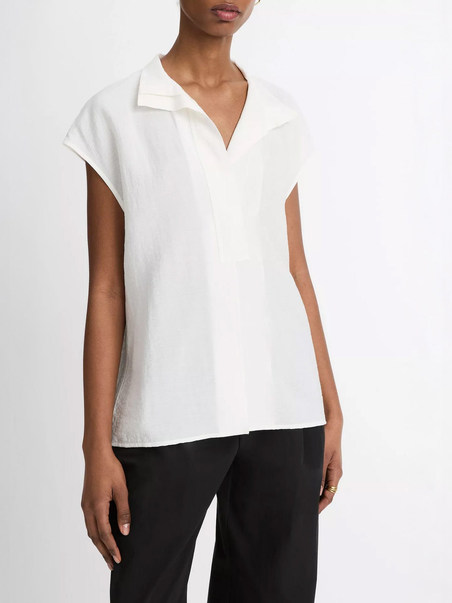 Cap Sleeve Blouse, White