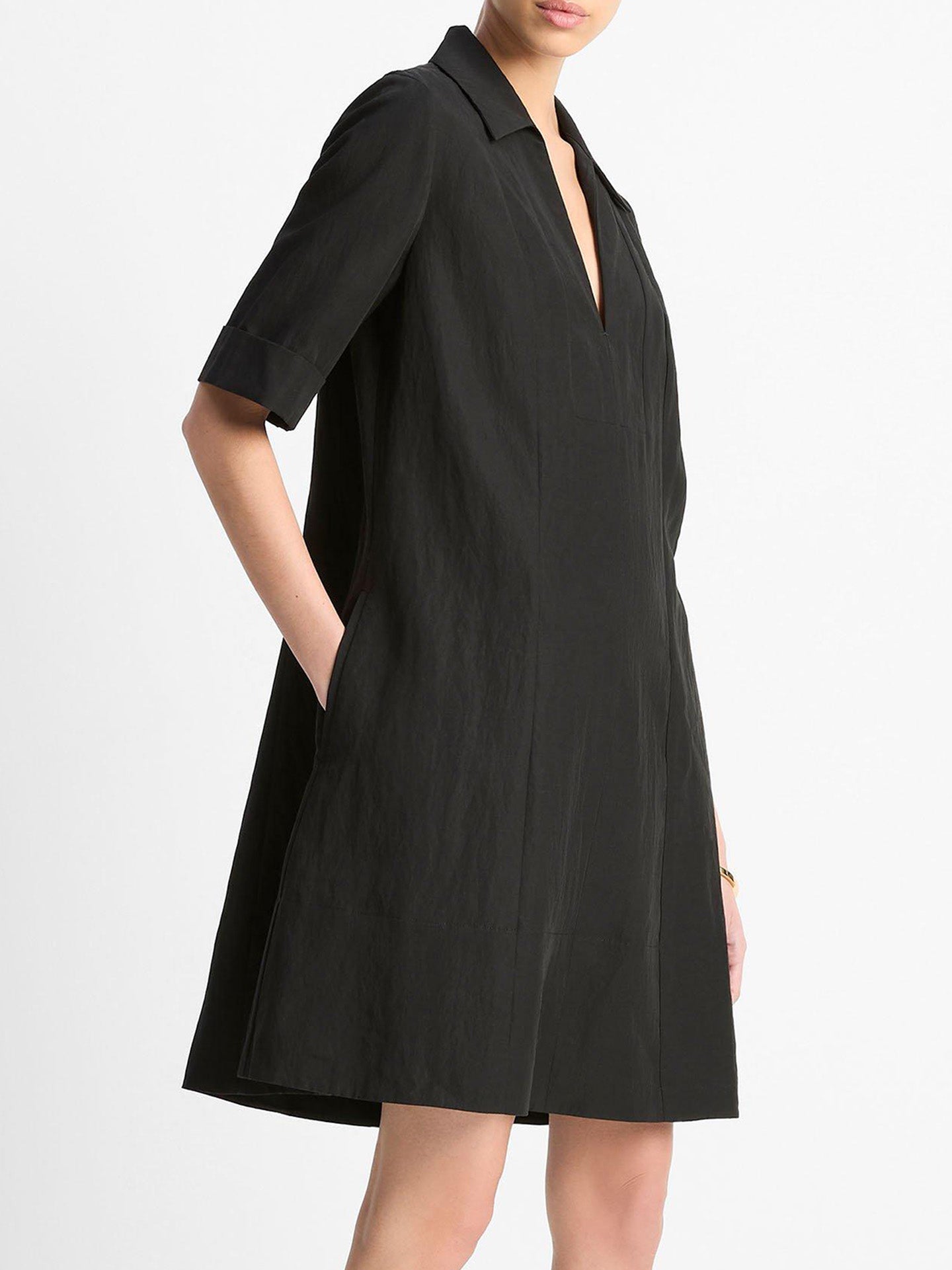 A-line short dress, black