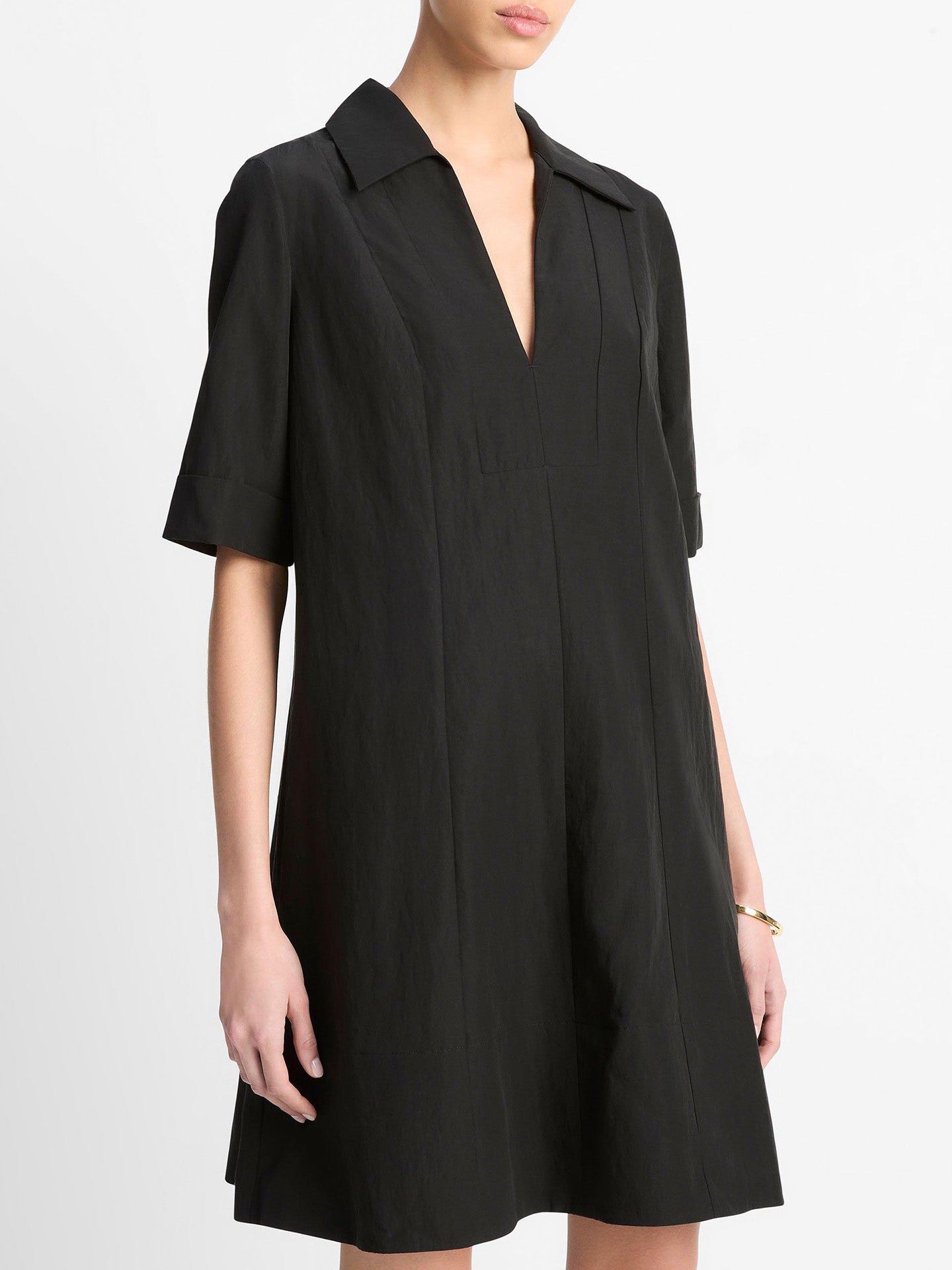 A-line short dress, black