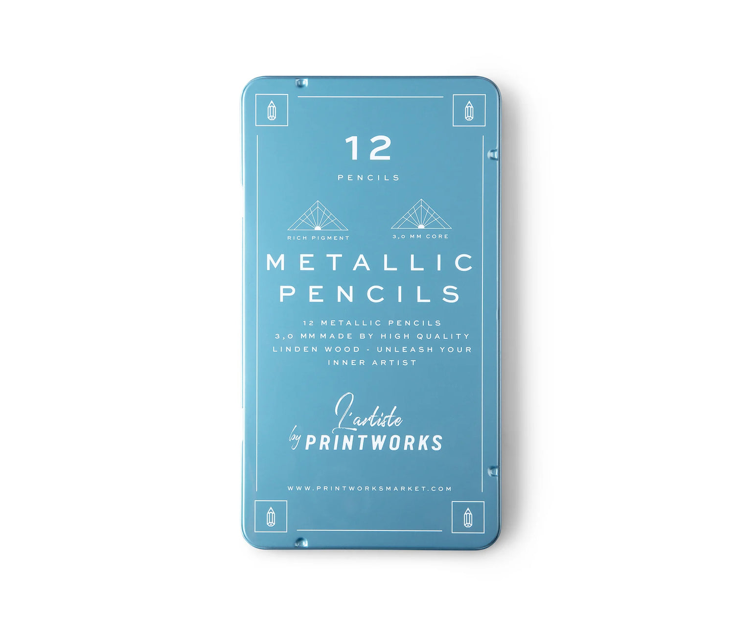 Set of 12 Colour Pencils, Metallic