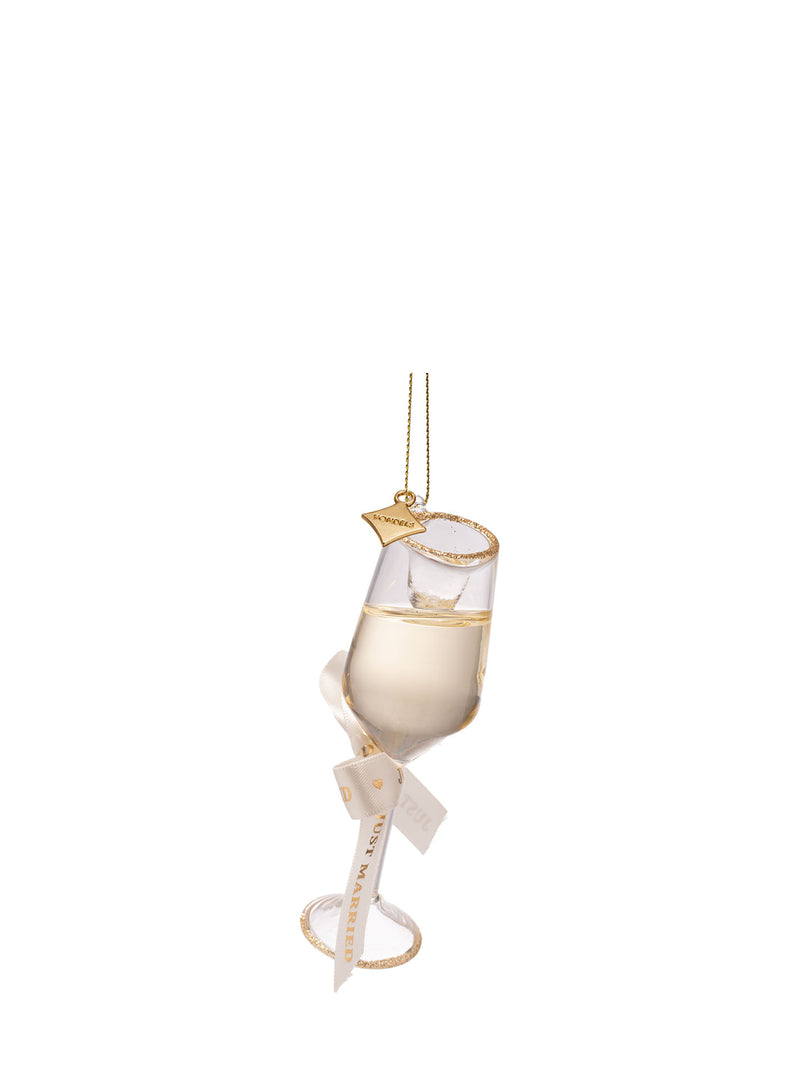 Wedding champagne glass ornament