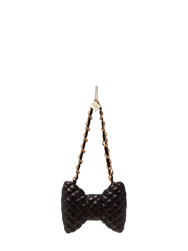 Fashion bag bow glass ornament