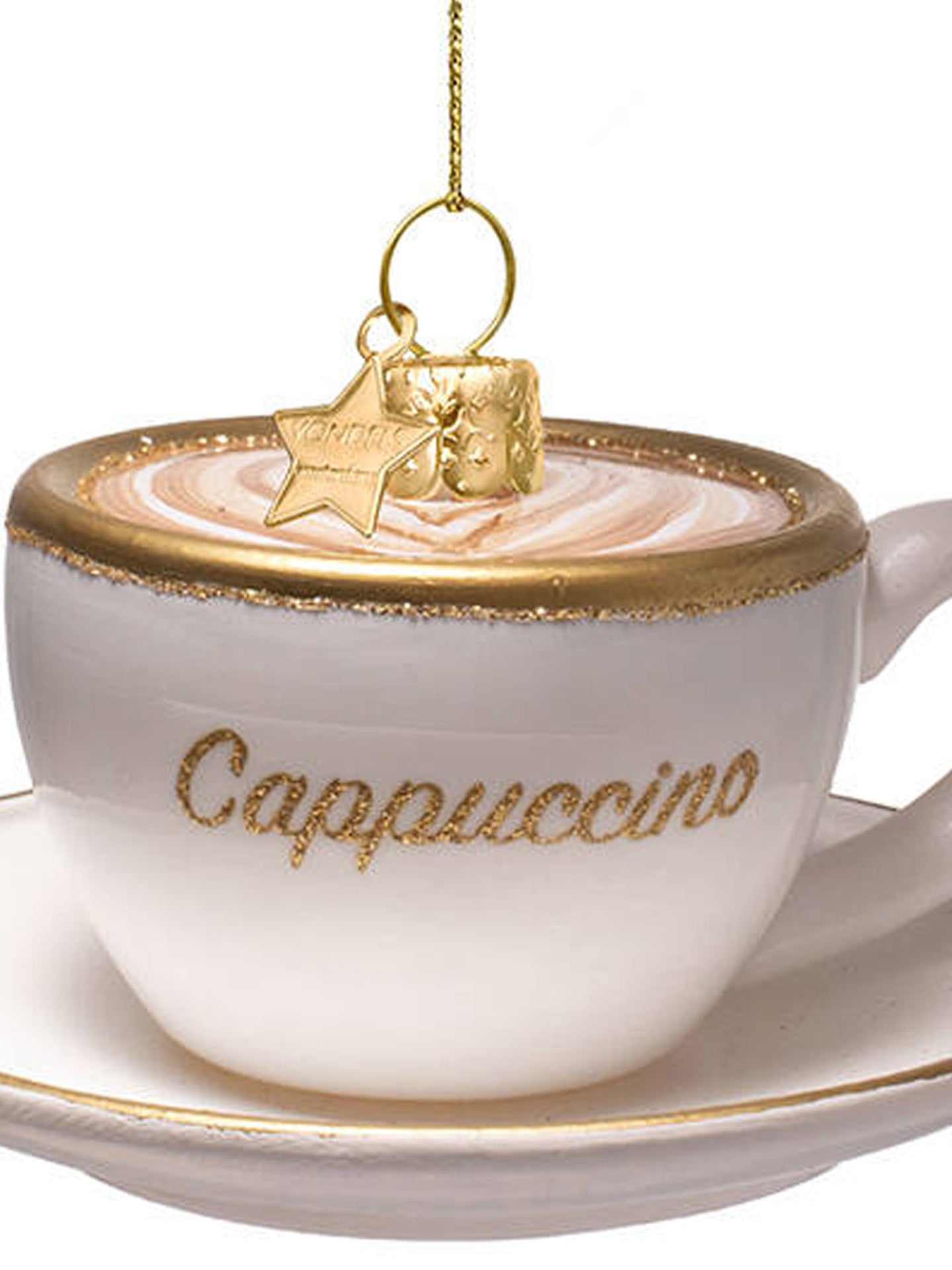 Cappuccino glass ornament