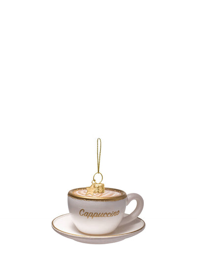 Cappuccino glass ornament