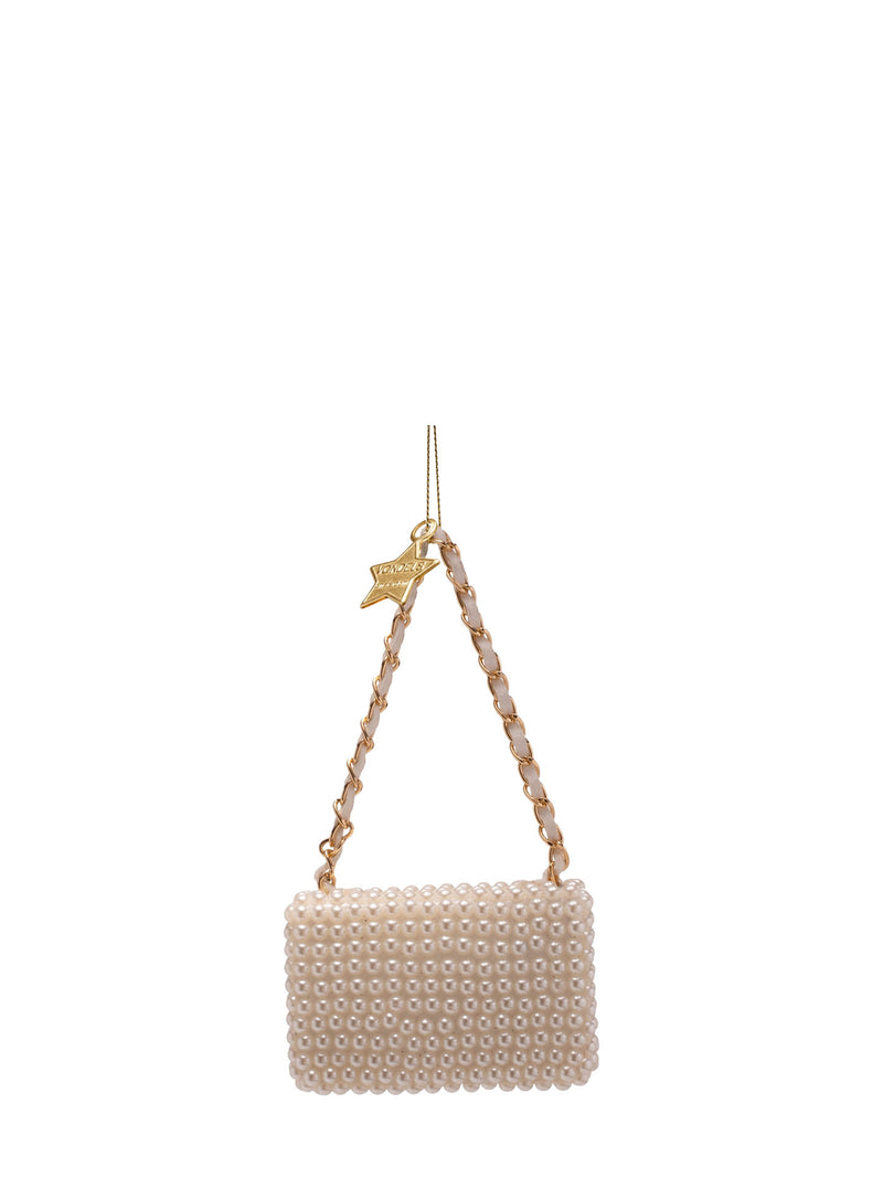 Fashion bag with pearls glass ornament