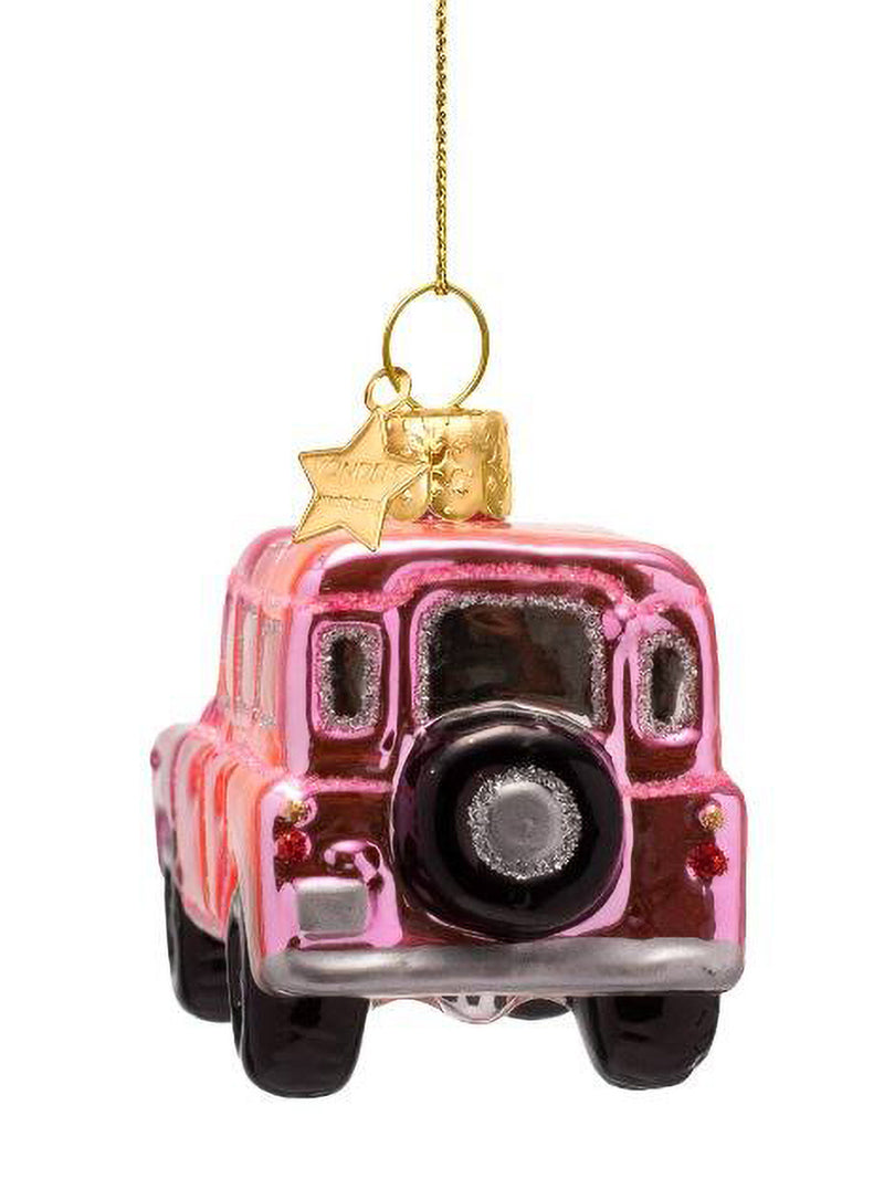 SUV car glass ornament, bubblegum pink