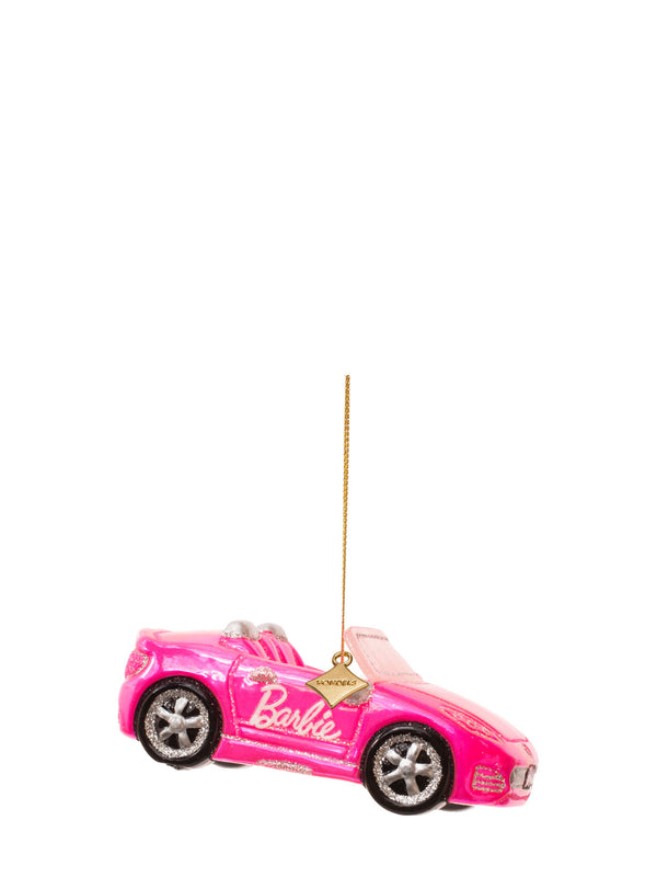Barbie car glass ornament