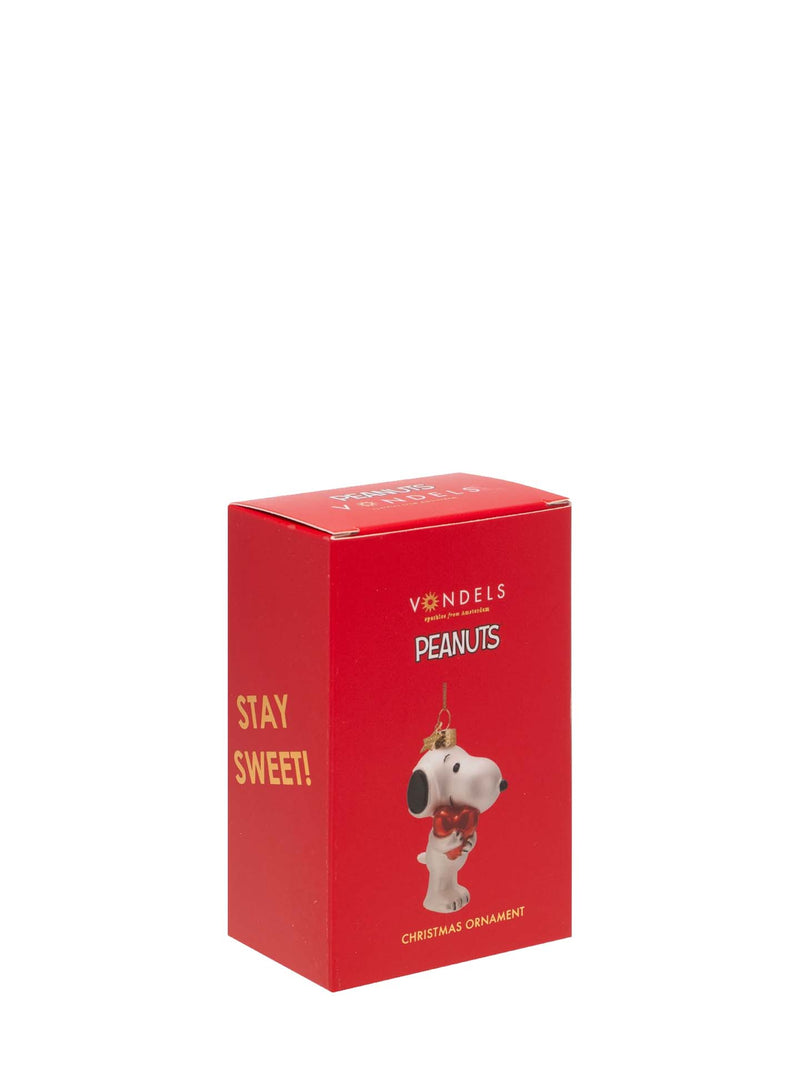 Snoopy glass ornament with heart (11cm)